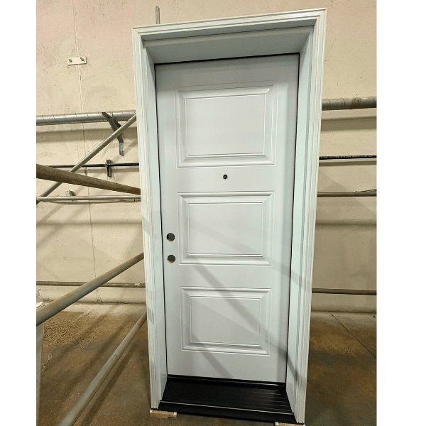 A 3 square panel door with viewer