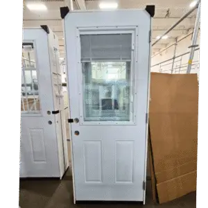 A 22 x 36 Entry Door - Raise and Lower Mini Blinds