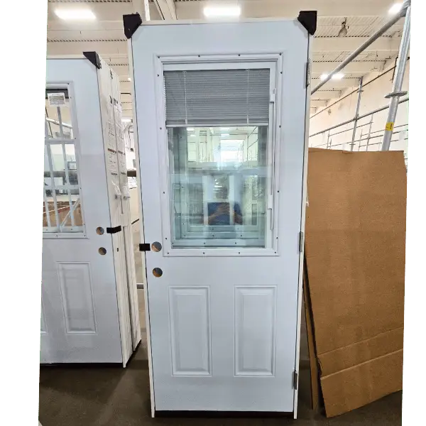 A 22 x 36 Entry Door - Raise and Lower Mini Blinds