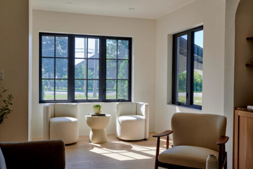 modern home with large double and triple pane windows for window replacement in Edmonton