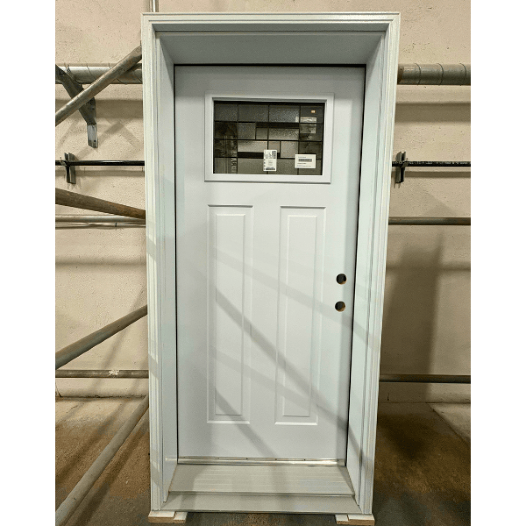 A white 2 panel craftsman door