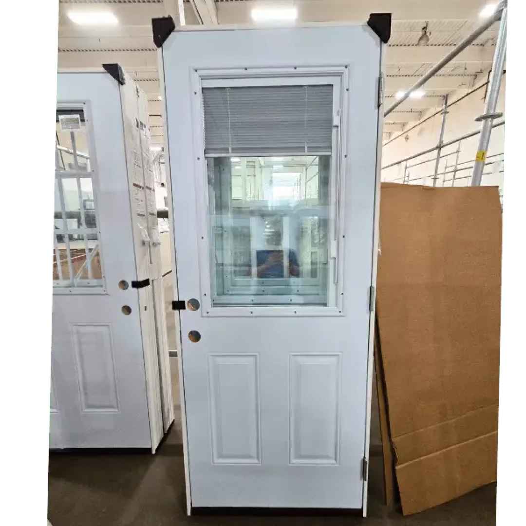 A 22 x 36 Entry Door - Raise and Lower Mini Blinds